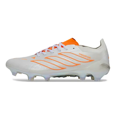 Chuteira Campo Adidas Predator 26 Elite FG Branco e Laranja