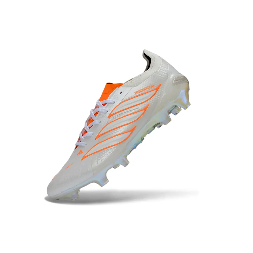 Chuteira Campo Adidas Predator 26 Elite FG Branco e Laranja