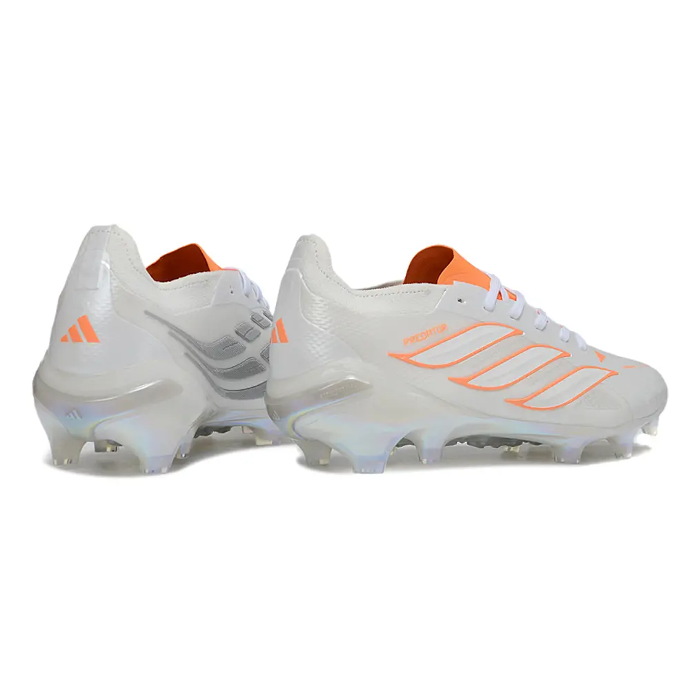 Chuteira Campo Adidas Predator 26 Elite FG Branco e Laranja