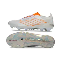 Chuteira Campo Adidas Predator 26 Elite FG Branco e Laranja - imagem 6