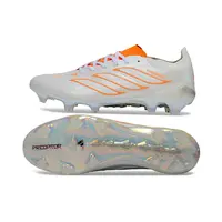 Chuteira Campo Adidas Predator 26 Elite FG Branco e Laranja - imagem 6