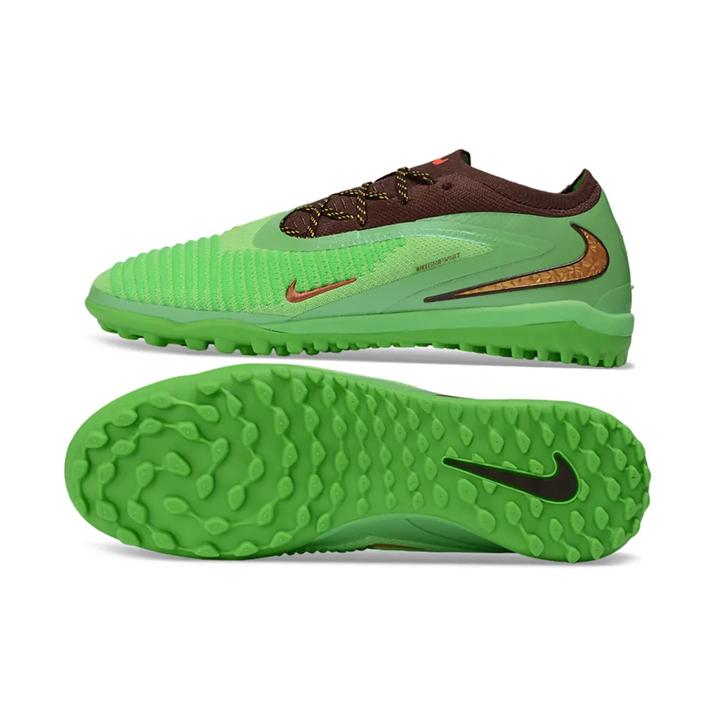 Chuteira Society Nike Phantom GX 6 Elite TF Verde e Marrom