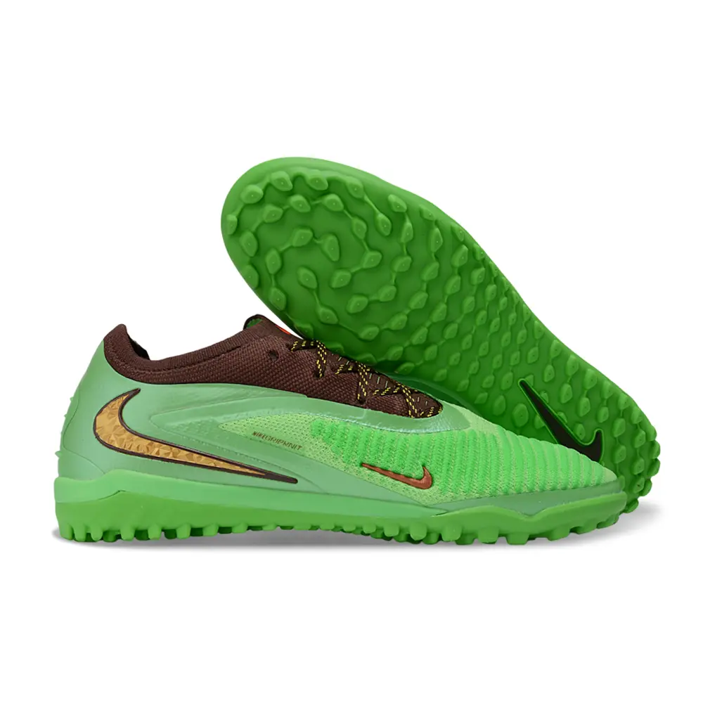 Chuteira Society Nike Phantom GX 6 Elite TF Verde e Marrom