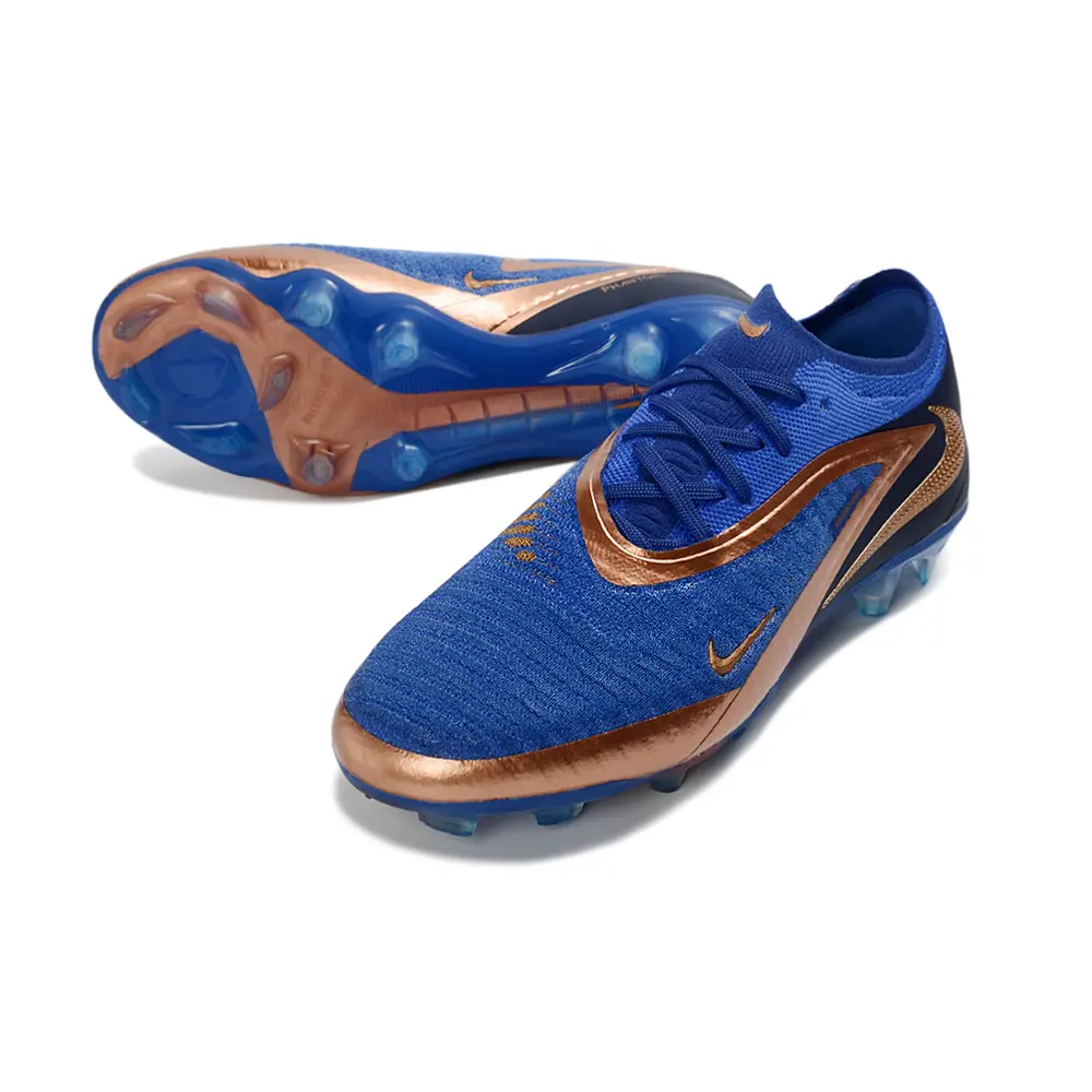 Chuteira Campo Nike Phantom GX 6 Elite FG Azul e Bronze