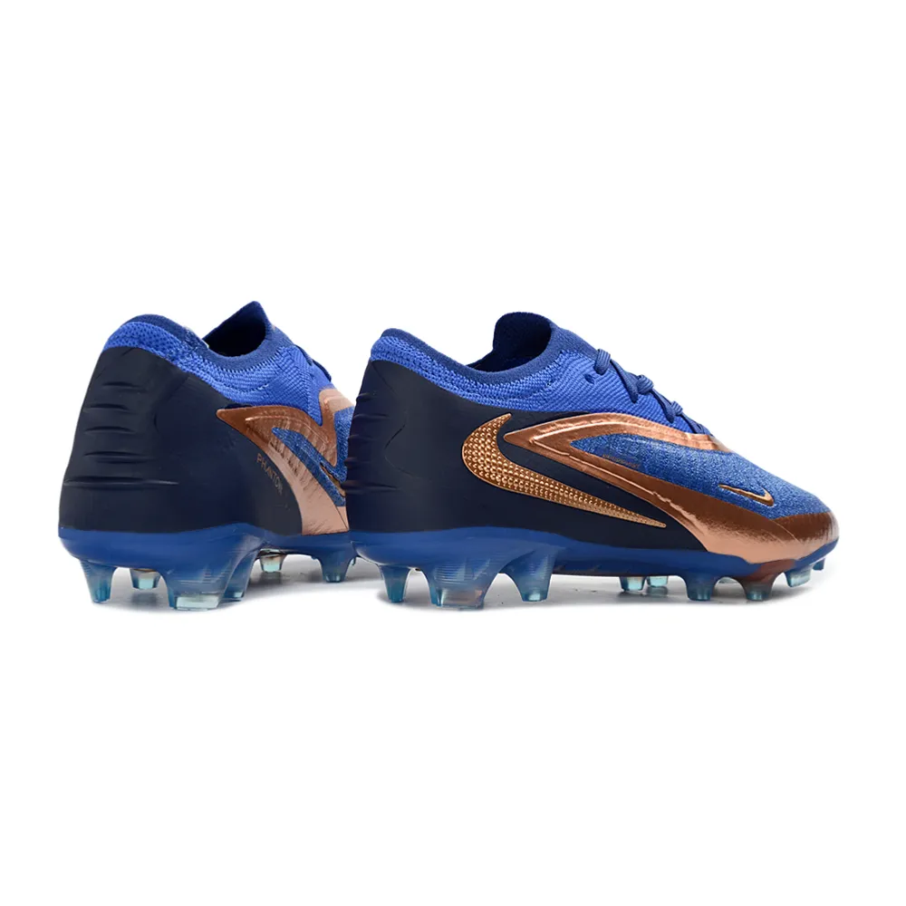 Chuteira Campo Nike Phantom GX 6 Elite FG Azul e Bronze