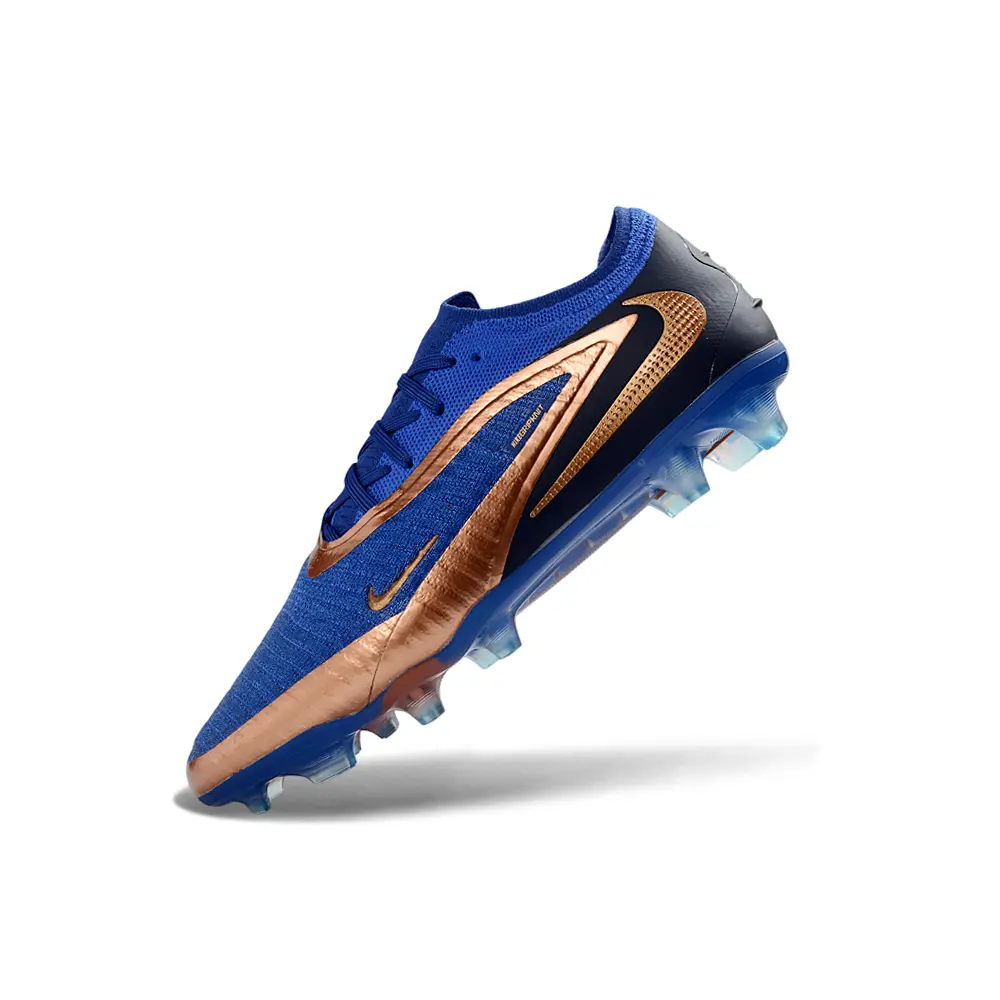Chuteira Campo Nike Phantom GX 6 Elite FG Azul e Bronze