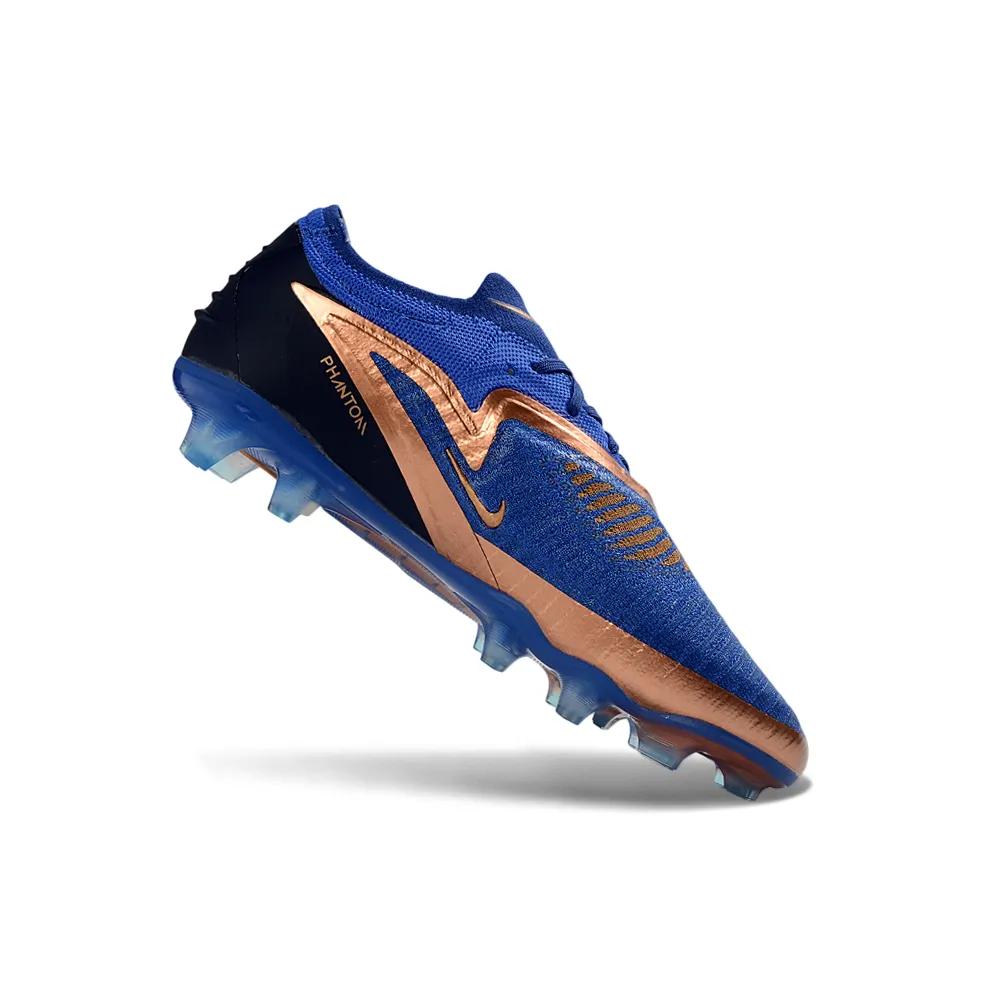 Chuteira Campo Nike Phantom GX 6 Elite FG Azul e Bronze
