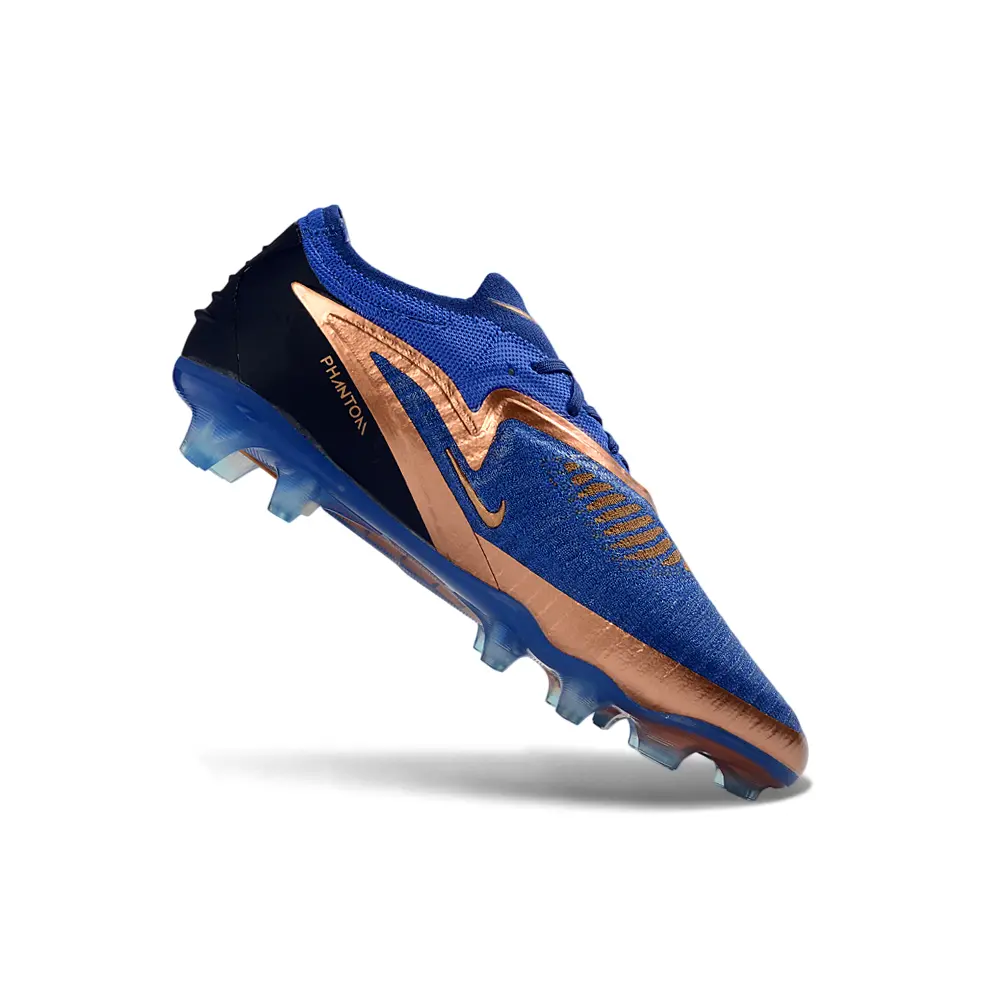 Chuteira Campo Nike Phantom GX 6 Elite FG Azul e Bronze
