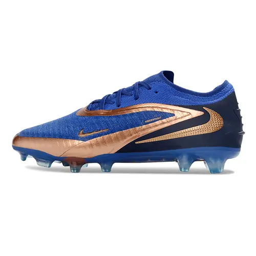 Chuteira Campo Nike Phantom GX 6 Elite FG Azul e Bronze