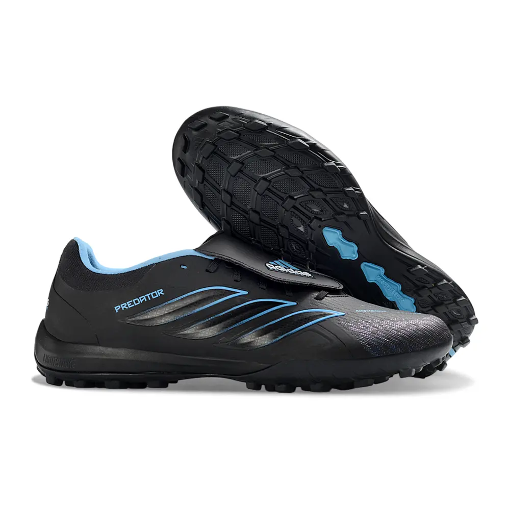 Chuteira Society Adidas Predator Tounge Elite 26 TF Preto e Azul