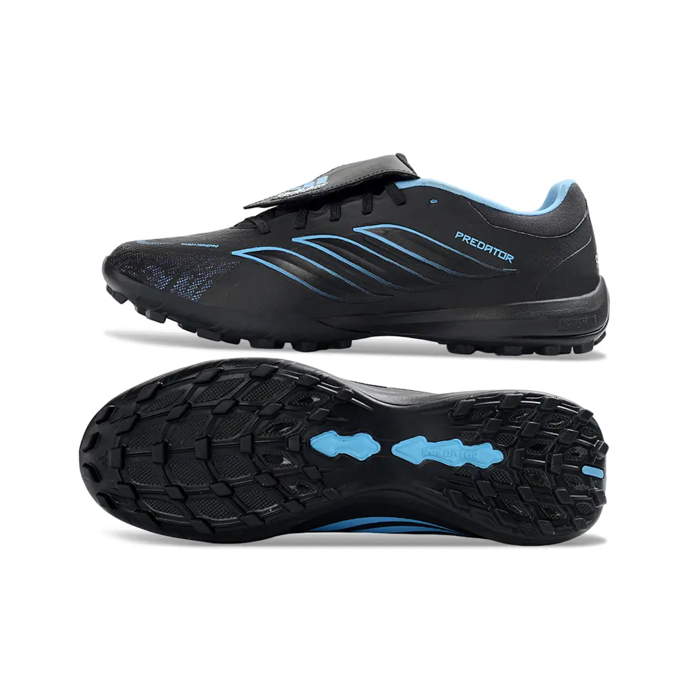 Chuteira Society Adidas Predator Tounge Elite 26 TF Preto e Azul