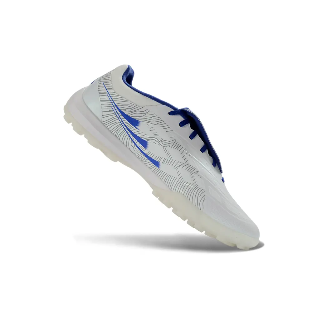Chuteira Society Adidas Predator Tounge Elite 26 TF Branco e Azul
