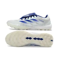 Chuteira Society Adidas Predator Tounge Elite 26 TF Branco e Azul - imagem 6