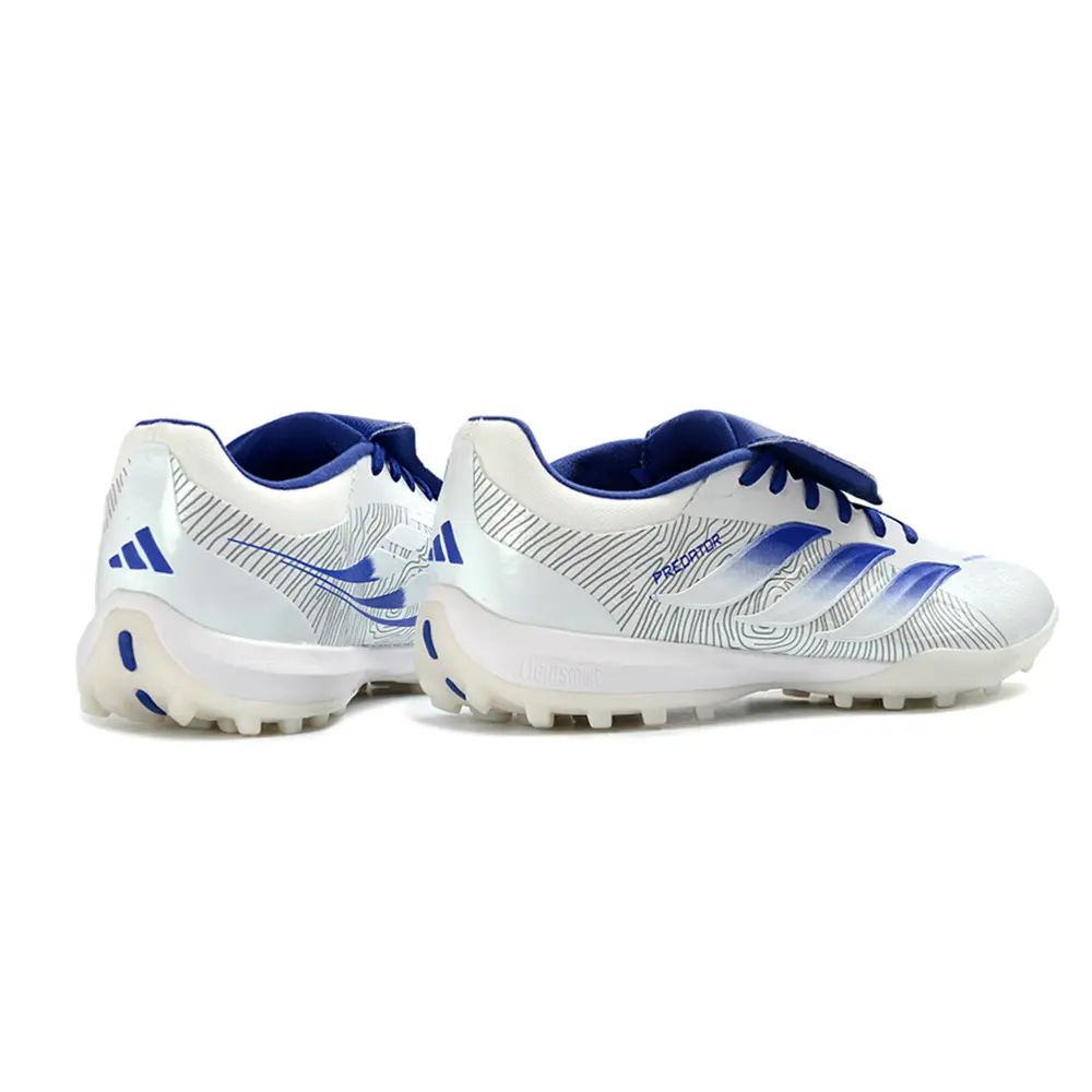 Chuteira Society Adidas Predator Tounge Elite 26 TF Branco e Azul
