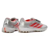 Chuteira Society Adidas Predator Tongue Elite 26 TF Prata e Vermelho - imagem 5