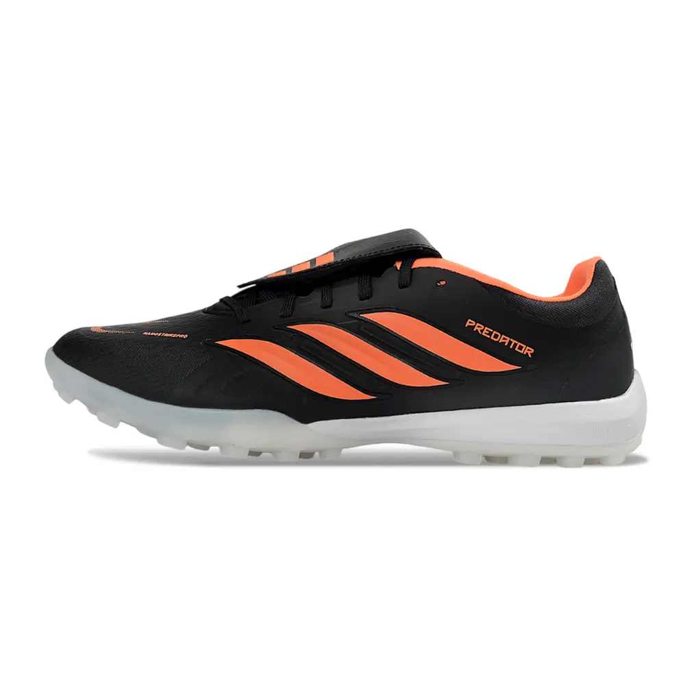 Chuteira Society Adidas Predator Tongue Elite 26 TF Preto e Laranja