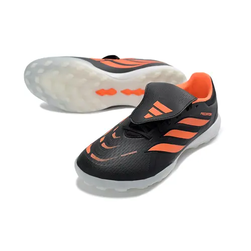 Chuteira Society Adidas Predator Tongue Elite 26 TF Preto e Laranja