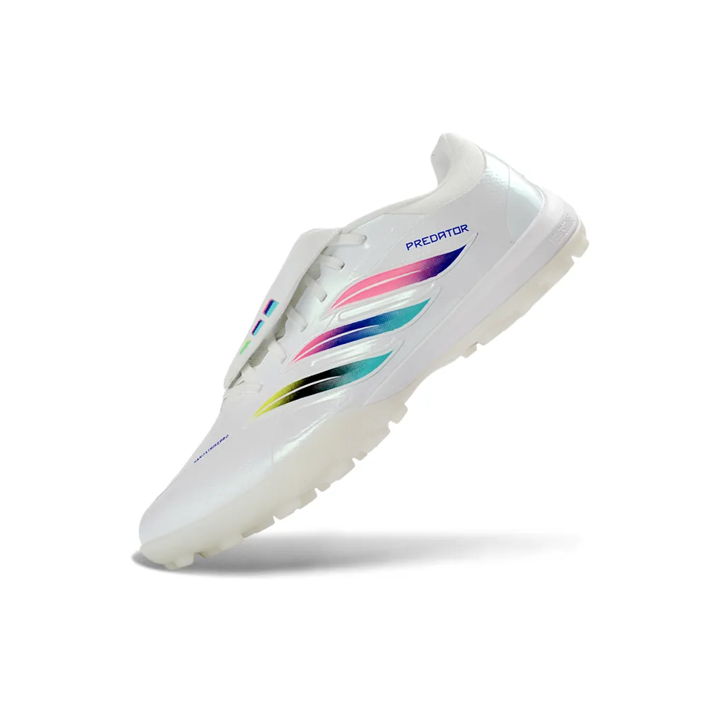 Chuteira Society Adidas Predator Tongue Elite 26 TF Branco e Colorido
