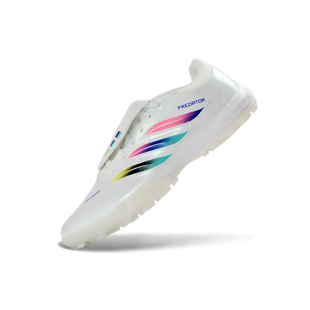 Chuteira Society Adidas Predator Tongue Elite 26 TF Branco e Colorido