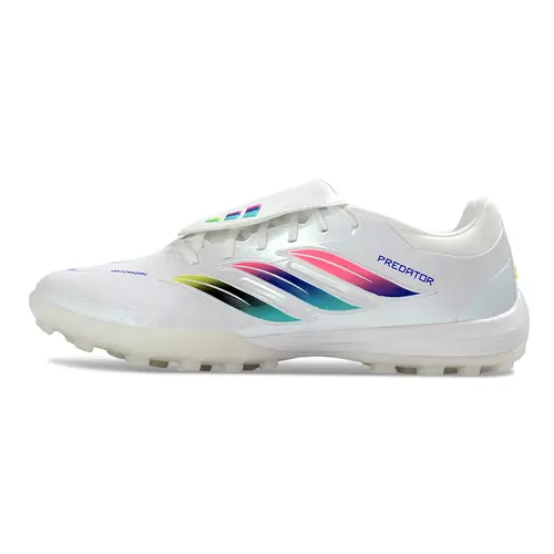 Chuteira Society Adidas Predator Tongue Elite 26 TF Branco e Colorido