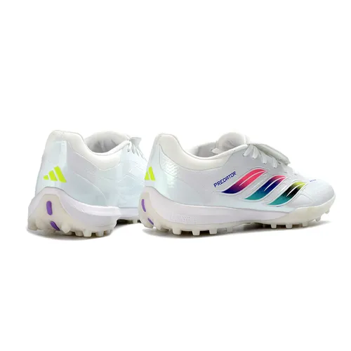 Chuteira Society Adidas Predator Tongue Elite 26 TF Branco e Colorido