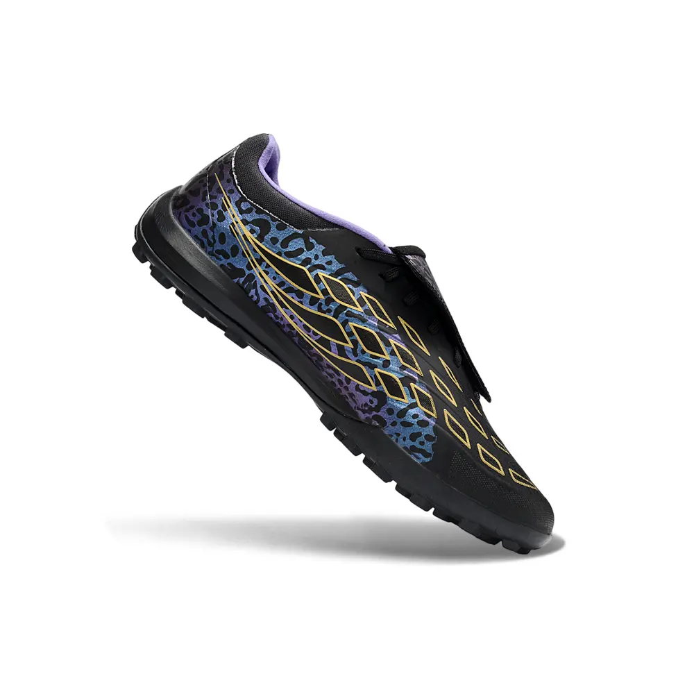 Chuteira Society Adidas Predator Tongue Elite 26 TF Preto, Roxo e Azul