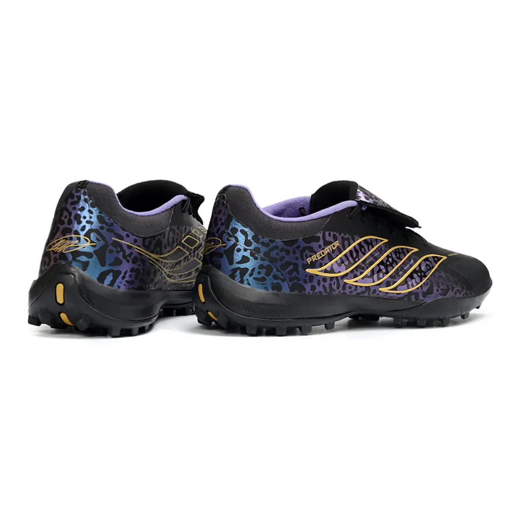 Chuteira Society Adidas Predator Tongue Elite 26 TF Preto, Roxo e Azul