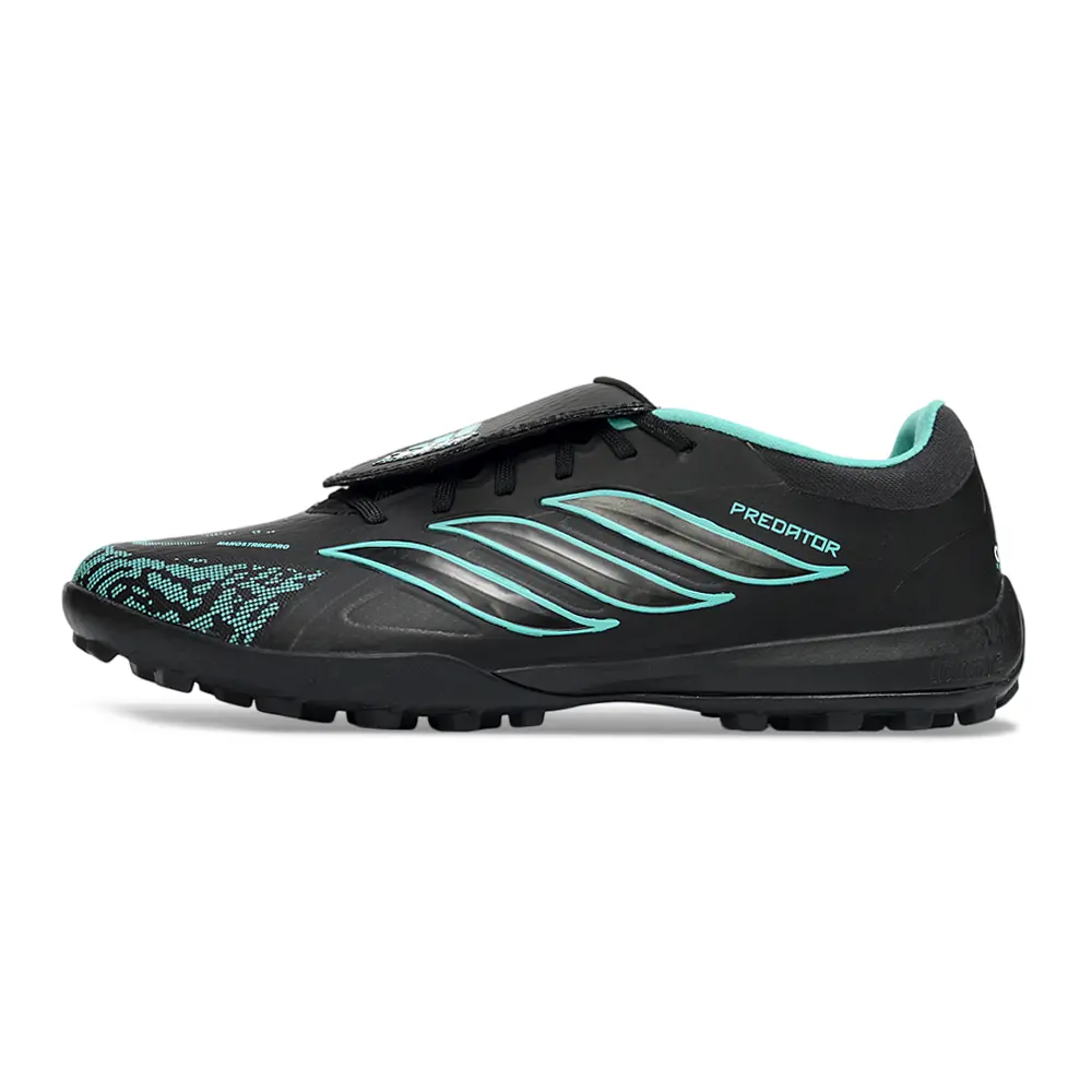 Chuteira Society Adidas Predator Tongue Elite 26 TF Preto e Verde