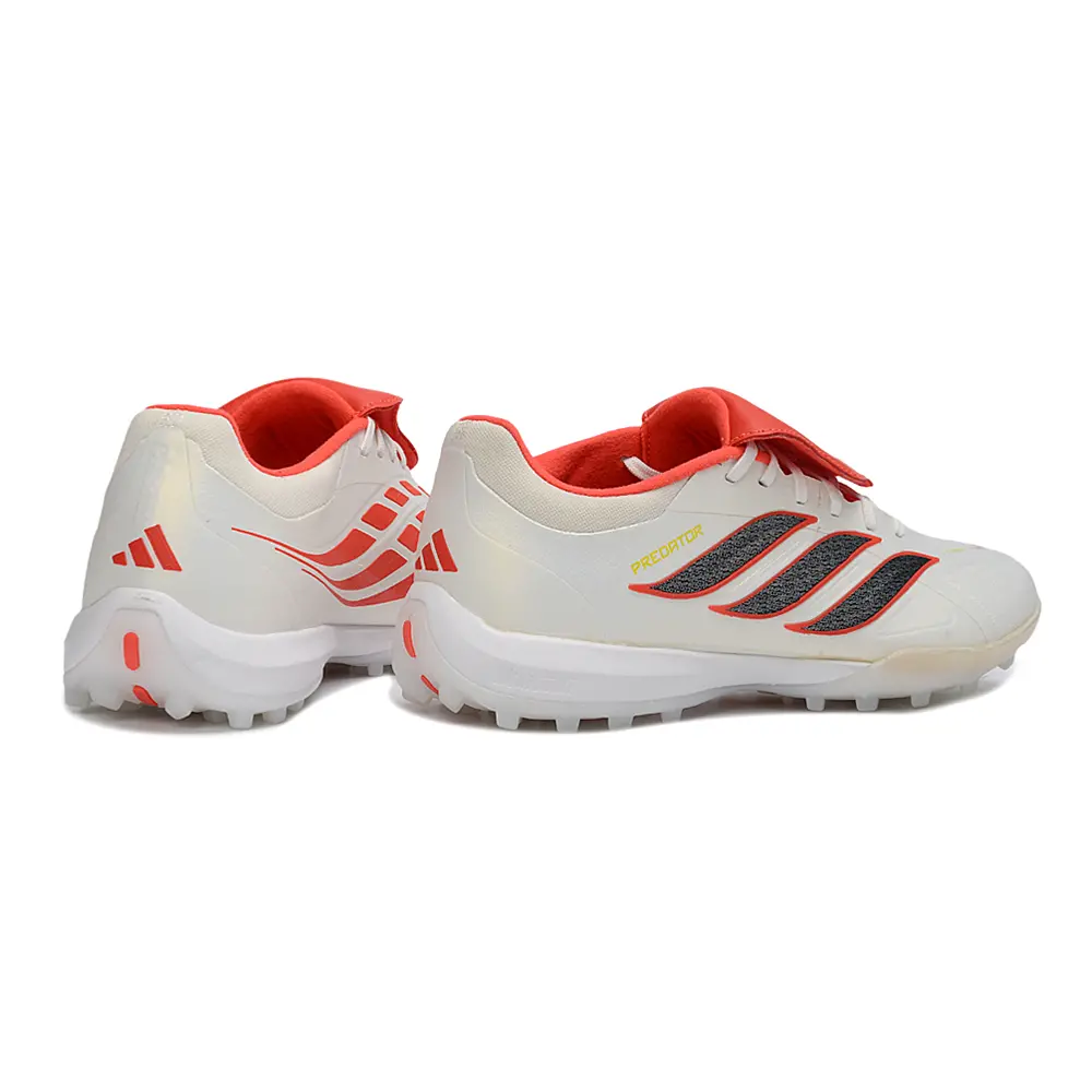 Chuteira Society Adidas Predator Tongue Elite 26 TF Branco e Vermelho