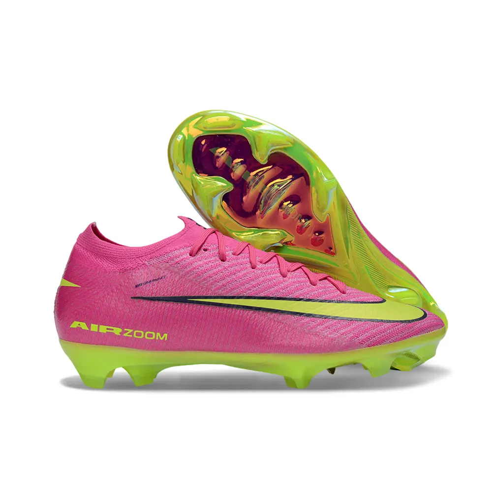 Chuteira Campo Nike Air Zoom Mercurial Vapor 16 Elite FG Rosa e Verde