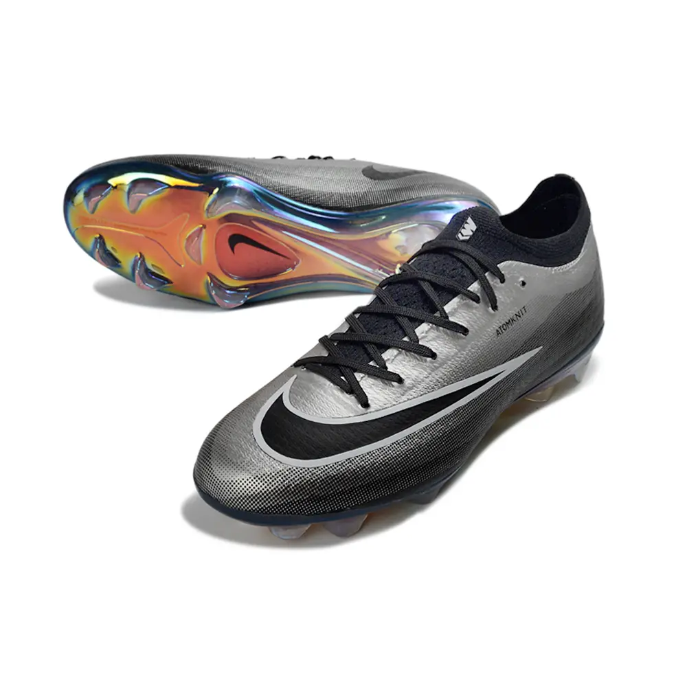 Chuteira Campo Nike Mercurial Vapor 17 Elite FG Preto e Prata