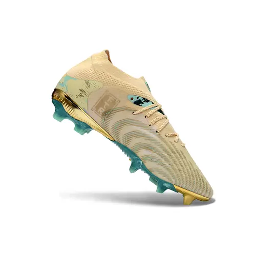 Chuteira Campo Puma Future 9 FG Bege, Dourado e Verde