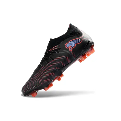 Chuteira Campo Puma Future 9 FG Preto e Vermelho