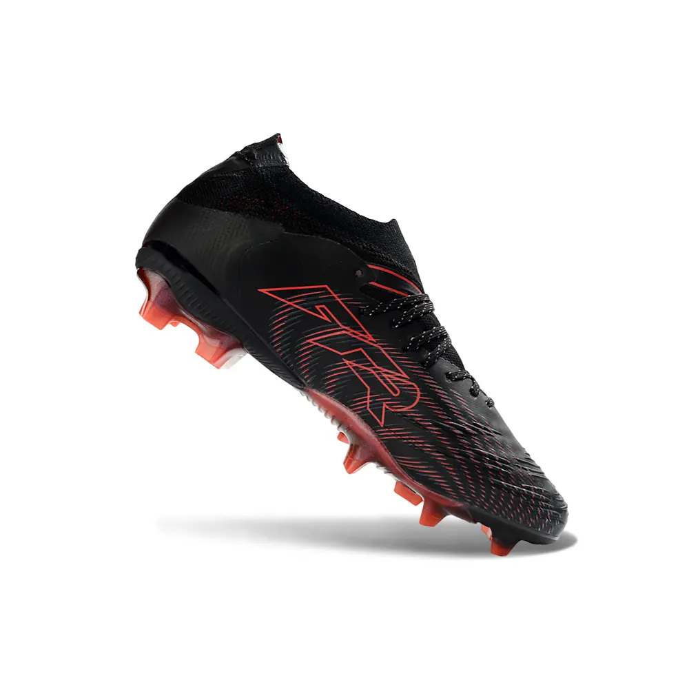 Chuteira Campo Puma Future 9 FG Preto e Vermelho
