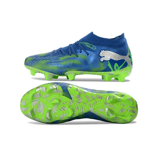 Chuteira Campo Puma Future 9 FG Azul e Verde 