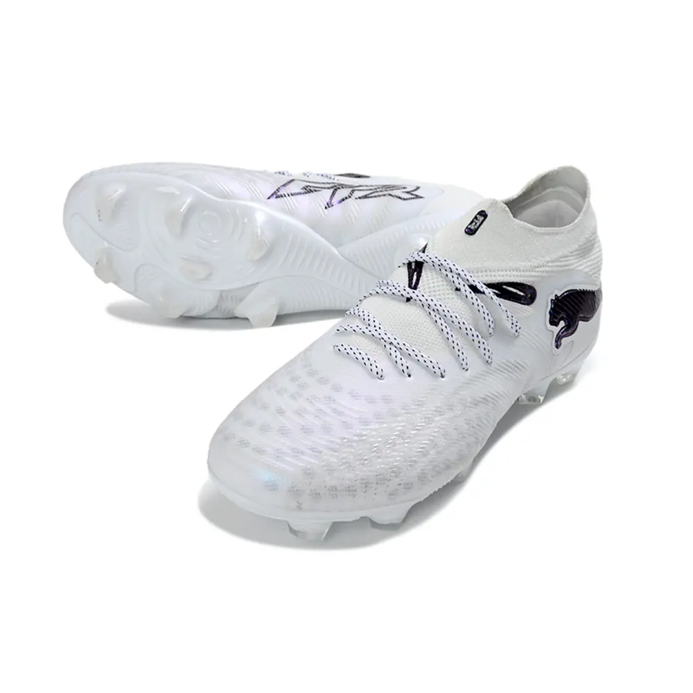Chuteira Campo Puma Future 9 FG Branco e Azul