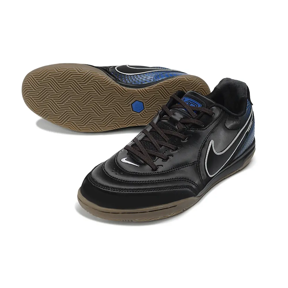 Chuteira Futsal Nike Tiempo Street Gato IC Preto e Azul