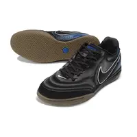 Chuteira Futsal Nike Tiempo Street Gato IC Preto e Azul - imagem 4
