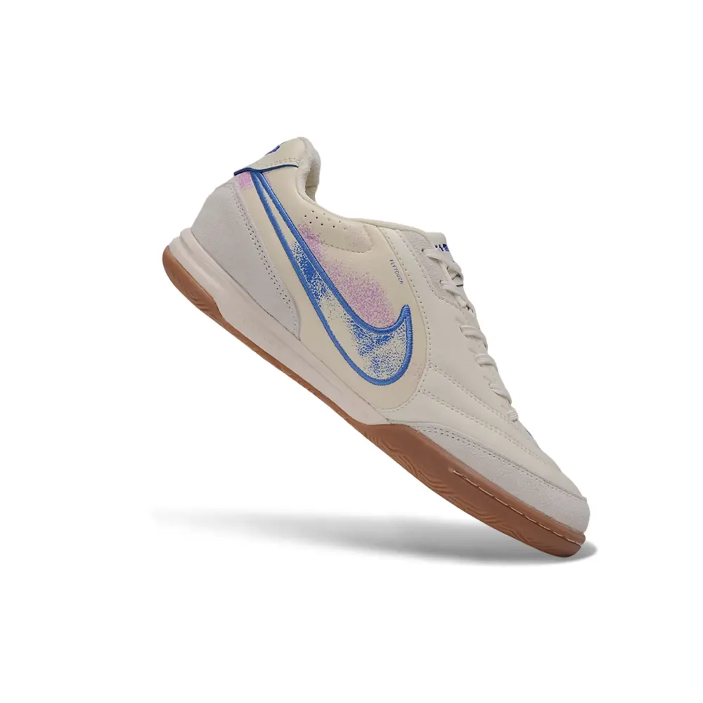 Chuteira Futsal Nike Tiempo Street Gato IC Bege e Azul
