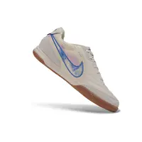 Chuteira Futsal Nike Tiempo Street Gato IC Bege e Azul - imagem 5