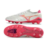 Chuteira Campo Mizuno Morelia Neo 4 Beta FG Branco, Rosa e Amarelo - imagem 6