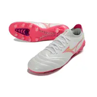 Chuteira Campo Mizuno Morelia Neo 4 Beta FG Branco, Rosa e Amarelo - imagem 4