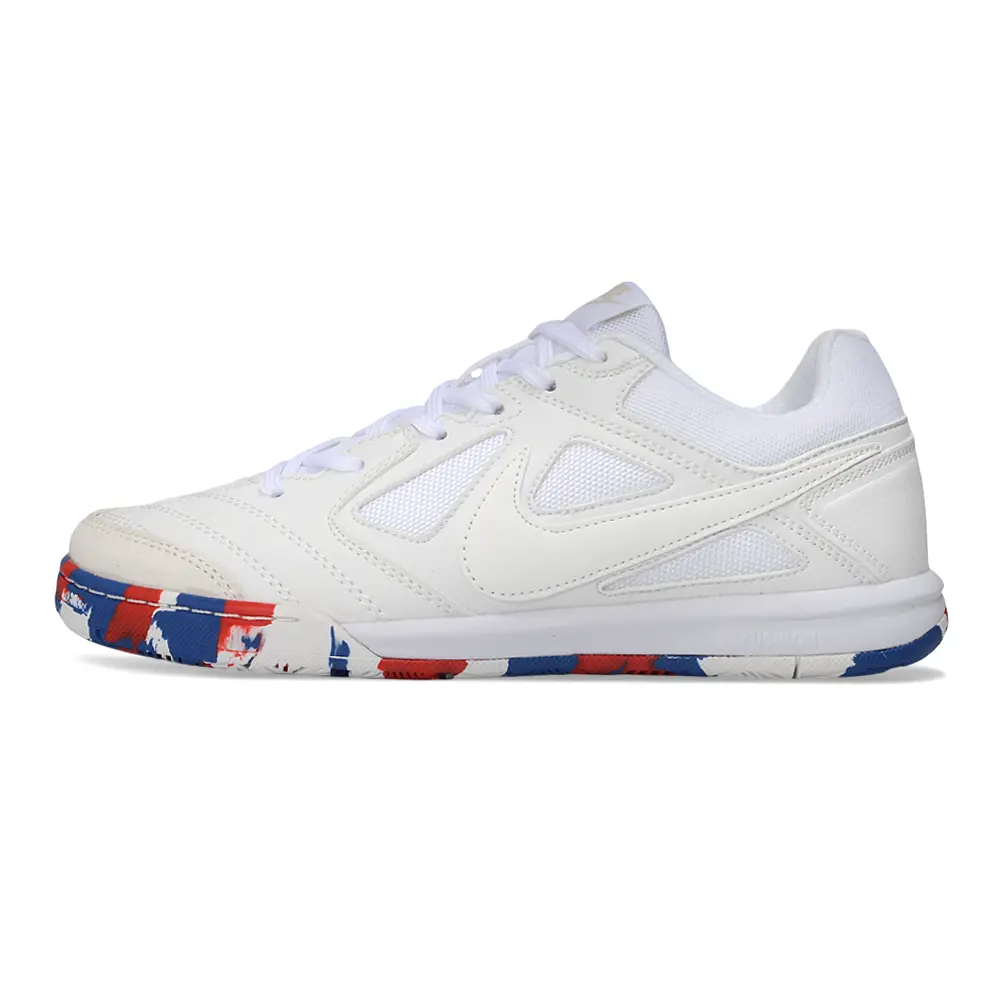 Chuteira Futsal Supreme x Nike SB Gato IC Branco, Azul e Vermelho