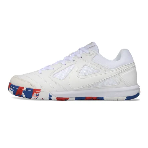 Chuteira Futsal Supreme x Nike SB Gato IC Branco, Azul e Vermelho