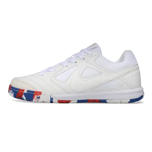 Chuteira Futsal Supreme x Nike SB Gato IC Branco, Azul e Vermelho