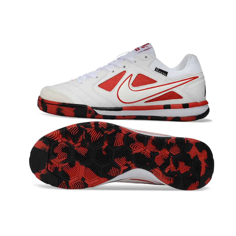 Chuteira Futsal Supreme x Nike SB Gato IC Branco, Vermelho e Preto