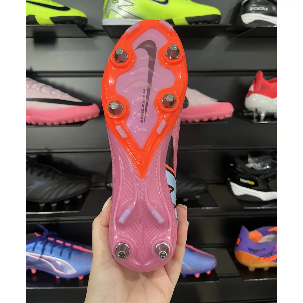 Chuteira Campo Nike Air Zoom Mercurial Vapor 16 Elite Trava Mista Rosa e Laranja - Pronta Entrega
