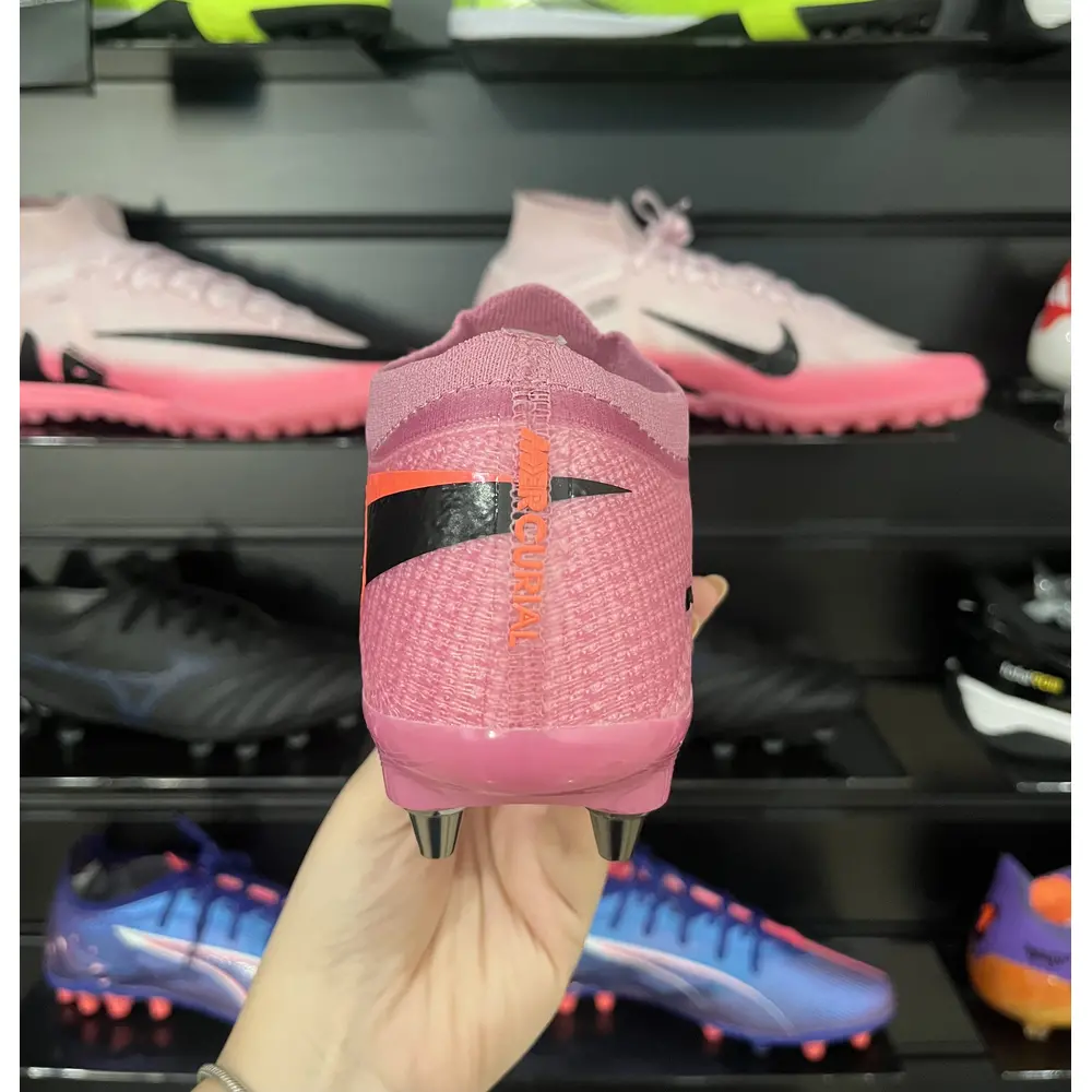 Chuteira Campo Nike Air Zoom Mercurial Vapor 16 Elite Trava Mista Rosa e Laranja - Pronta Entrega