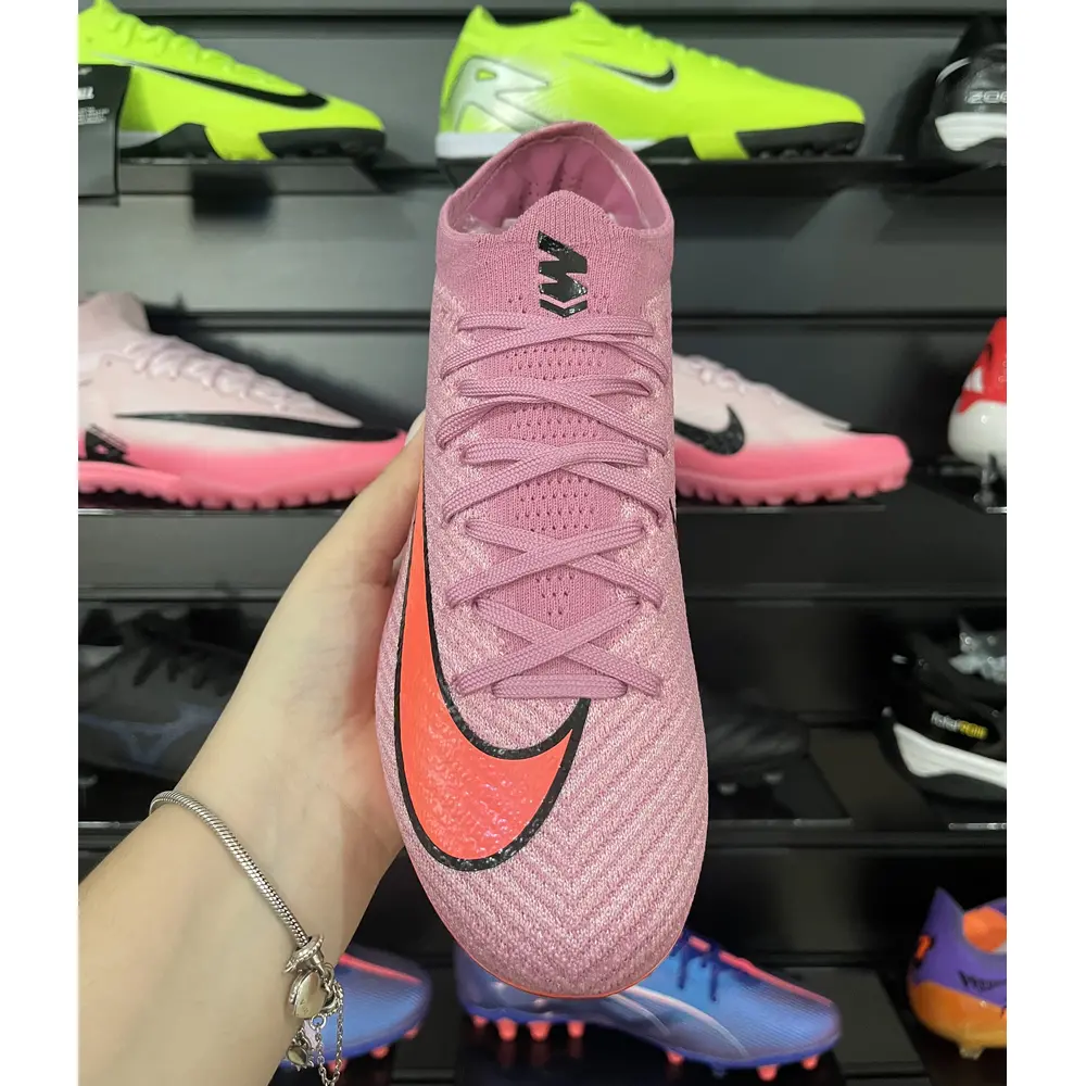 Chuteira Campo Nike Air Zoom Mercurial Vapor 16 Elite Trava Mista Rosa e Laranja - Pronta Entrega