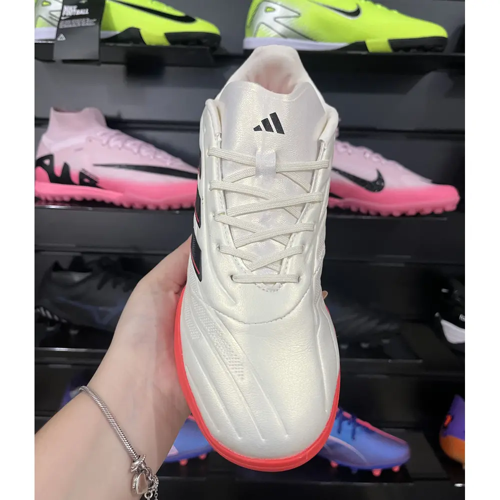 Chuteira Society Adidas Copa Pure.1 TF Bege, Laranja e Preta - Pronta Entrega